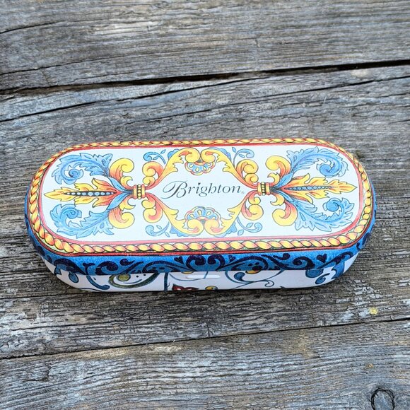 Brighton Sabrina Tortoise Shell Sunglasses Silver Heart Case 52-17 Vintage Brown - Picture 12 of 16